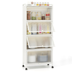 5-Tier Kitchen Baker's Rack with Flip-up PC Doors-White