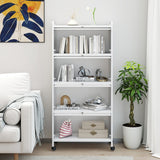 5-Tier Kitchen Pantry Storage Cabinet with Flip-Up Doors-White