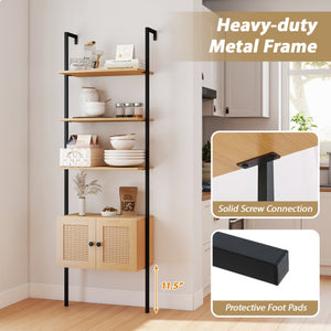 7-tier Bookshelf with Drawer 180cm Floor Standing Display Rack Storage Shelf-White