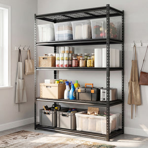 5-Tier Metal Shelving Unit 2000 lbs Capacity with Adjustable Wire Racks Set of 1