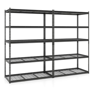 5-Tier Metal Shelving Unit 2000 lbs Capacity with Adjustable Wire Racks Set of 2