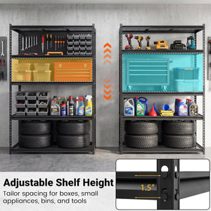 5-Tier Metal Shelving Unit 2000 lbs Capacity with Adjustable Wire Racks Set of 2