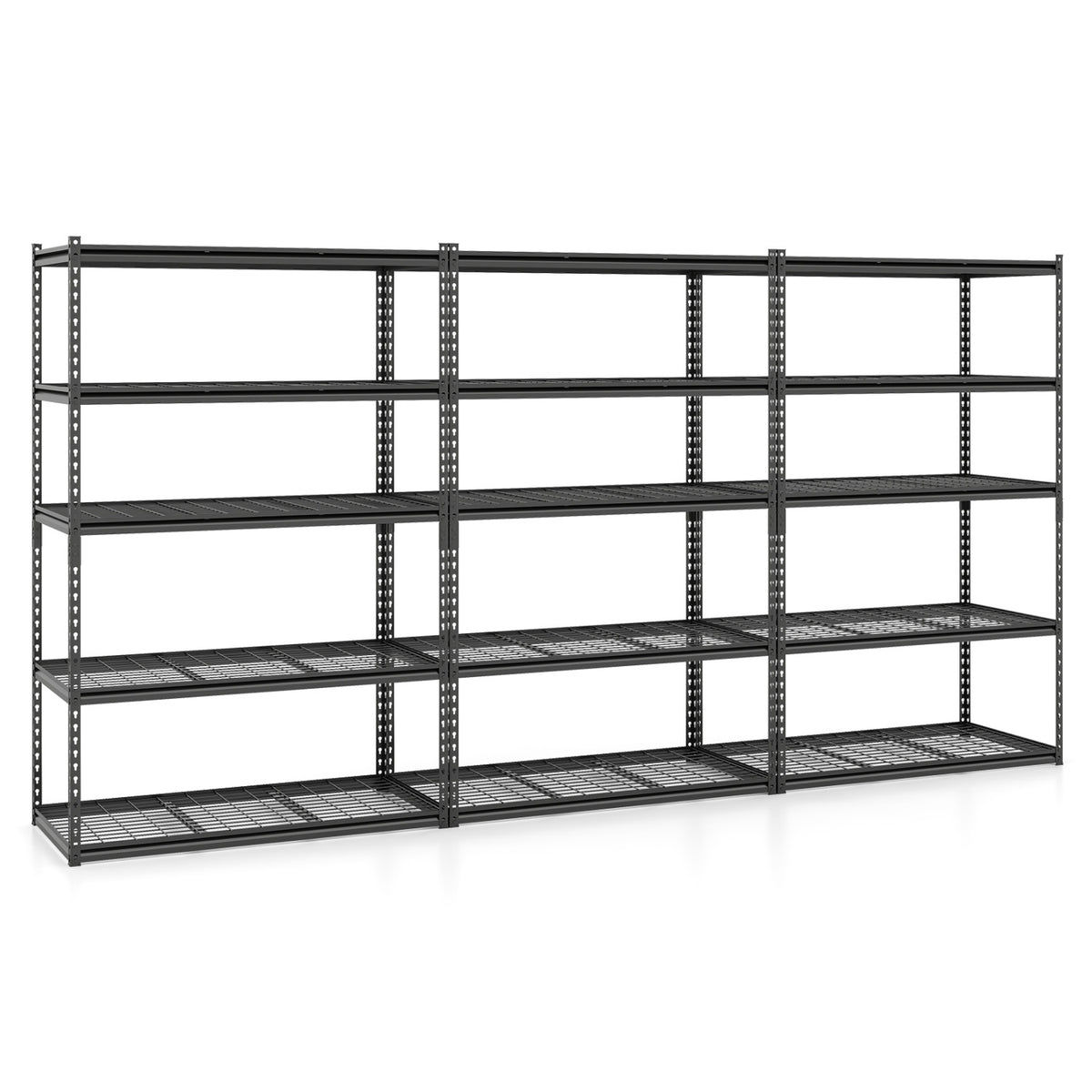 5-Tier Metal Shelving Unit 2000 lbs Capacity with Adjustable Wire Racks Set of 3