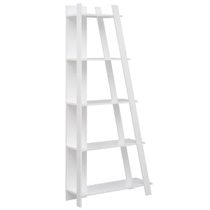 5-Tier Modern Bookshelf Narrow Vertical Display Shelf for Small Space-White