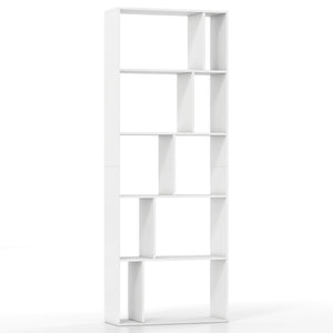 5-Tier Modern Bookshelf with Open Back and 2 Anti-Tipping Kits-White