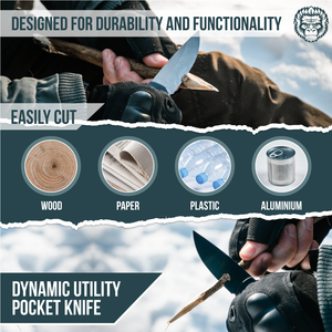 The Peasant Folding Pocket Knife Giftset for Men and Women (Black and Blue)