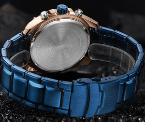 Men's  Waterproof Stainless Steel Watch With Chronometers Business Style Wristwatch Unique Design Perfect Gift