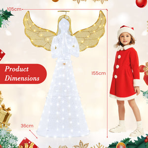 5 ft Festive Pre-Lit Angel with Halo and 150 LED Lights