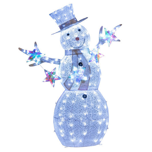 5 ft Pre-Lit Christmas Snowman with Stars