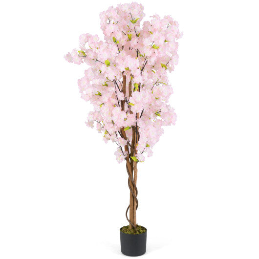 5 FT Tall Artificial Cherry Blossom Tree with Pink Flowers-1 Pack