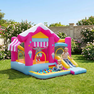 5-in-1 Inflatable Bounce House with Tunnel for Kids Ages 3-12