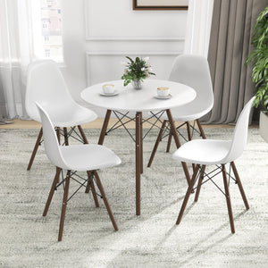 5 Pieces Dining Table Set With Solid Wood Leg-Beige