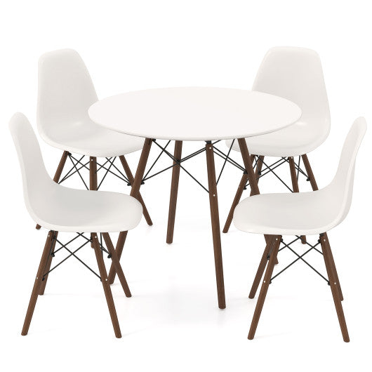 5 Pieces Dining Table Set With Solid Wood Leg-Beige