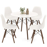 5 Pieces Dining Table Set With Solid Wood Leg-Beige