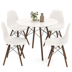5 Pieces Dining Table Set With Solid Wood Leg-Beige