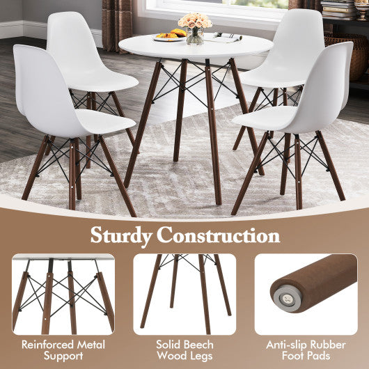 5 Pieces Dining Table Set With Solid Wood Leg-Beige