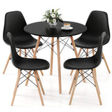 5 Pieces Dining Table Set With Solid Wood Leg-Black