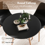 5 Pieces Dining Table Set With Solid Wood Leg-Black