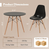 5 Pieces Dining Table Set With Solid Wood Leg-Black