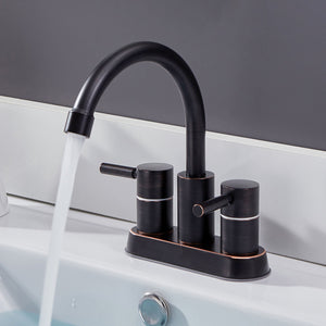 Elegant 2 Handle Bathroom Faucet With 360 Degree High Arc Swivel, Stainless Steel - Oil Rubbed Bronze by Couch.com