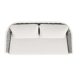 Couch.com Rowan Rope Barrel Back Patio Conversation Loveseat Sofa Optic White, Durable Design, Fabric Construction, White Finish by Couch.com