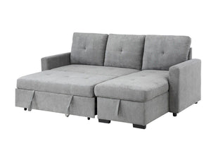 Serenity - Fabric Reversible Sleeper Sectional Sofa With Storage Chaise - Gray by Couch.com