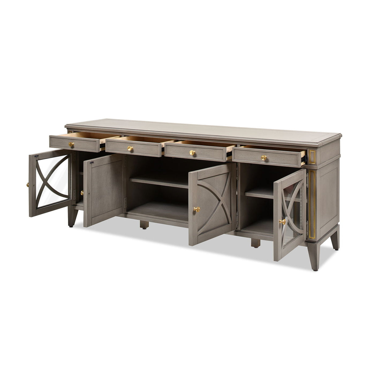 Dauphin - TV Stand Storage Display Console Table - Gray Cashmere by Couch.com