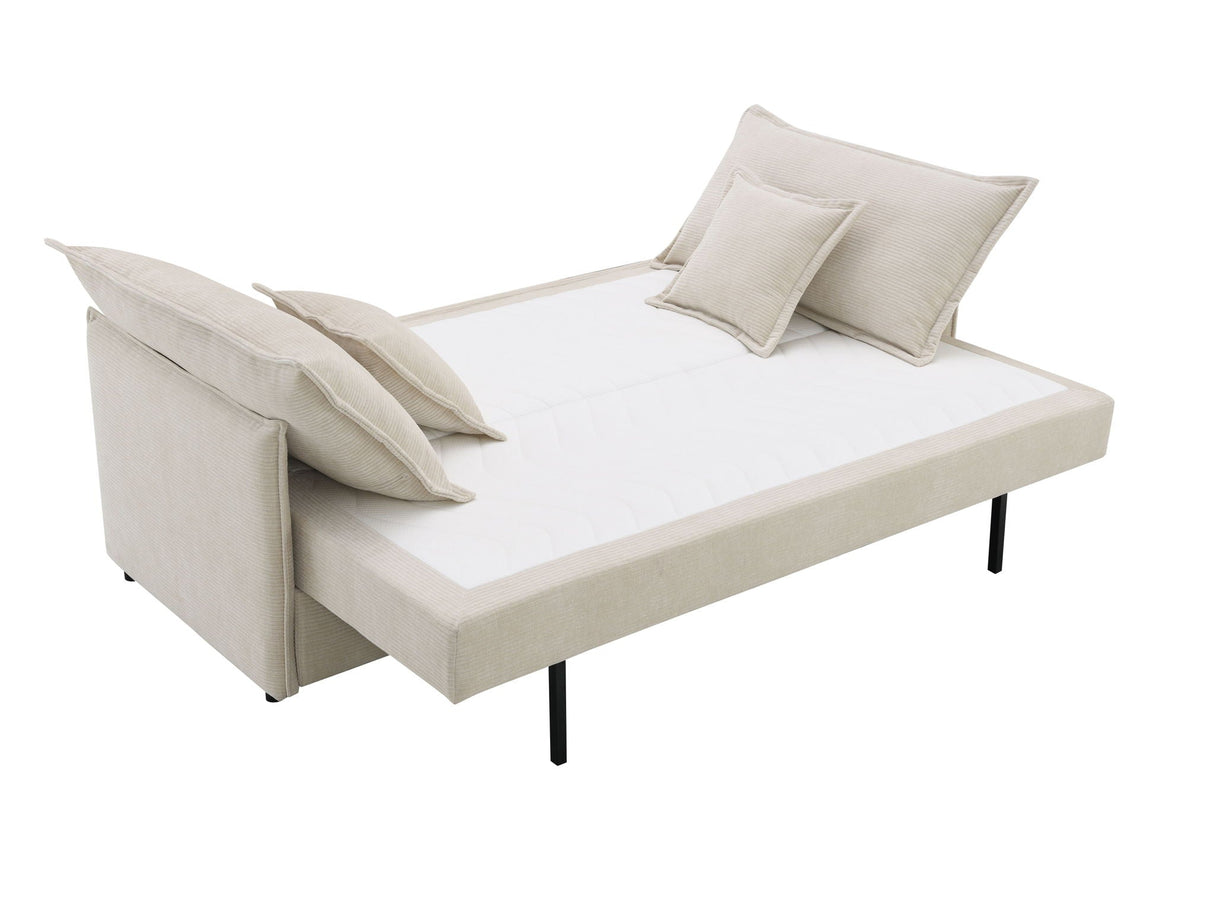 Elisea - Sleeper Sectional Sofa With 2 Toss Pillows - Beige by Couch.com