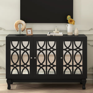 Modern Mirrored TV Stand, 3 Adjustable Shelves For Living Room by Couch.com