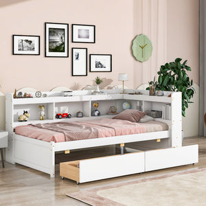 Twin Bed With L-Shaped Bookcases, Drawers by Couch.com
