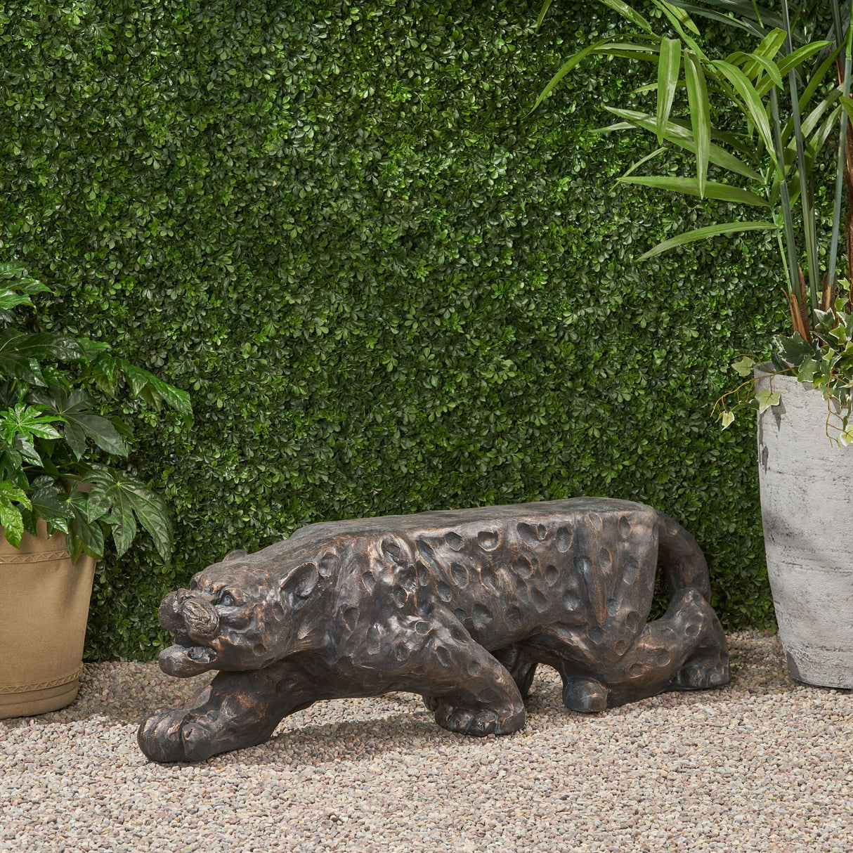 Leopard Lightweight Concrete Bench - Copper by Couch.com