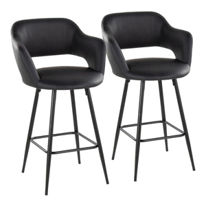 Margarite - Contemporary Fixed Height Counter Stool With Square Footrest (Set of 2) by Couch.com