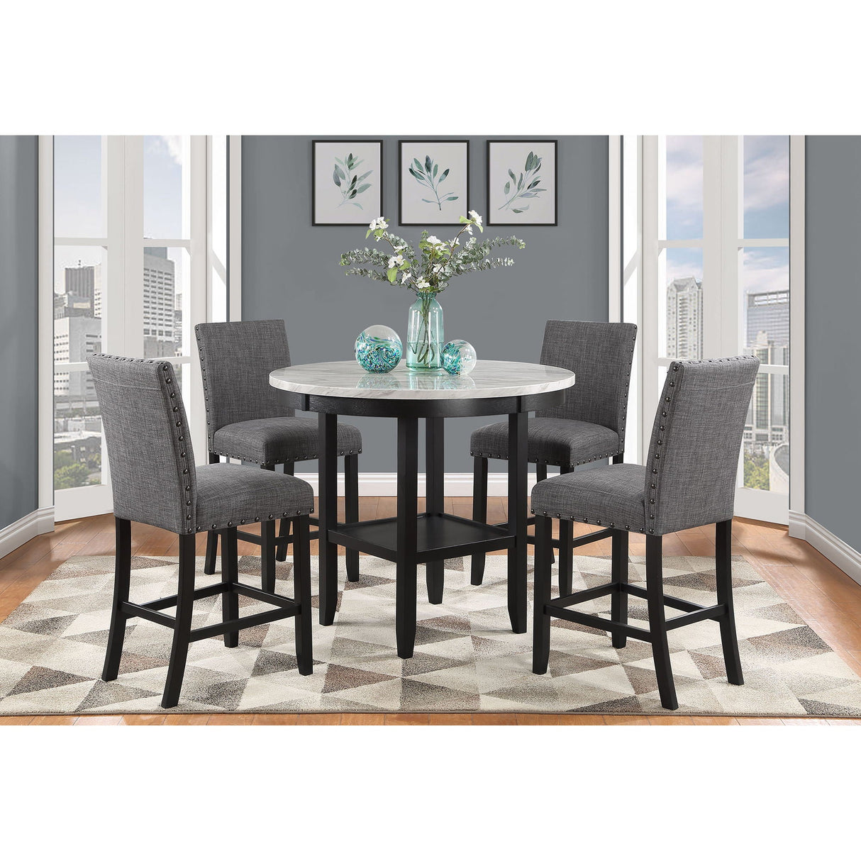 Greta - Bar Table And Bar Stool Set - Antique White