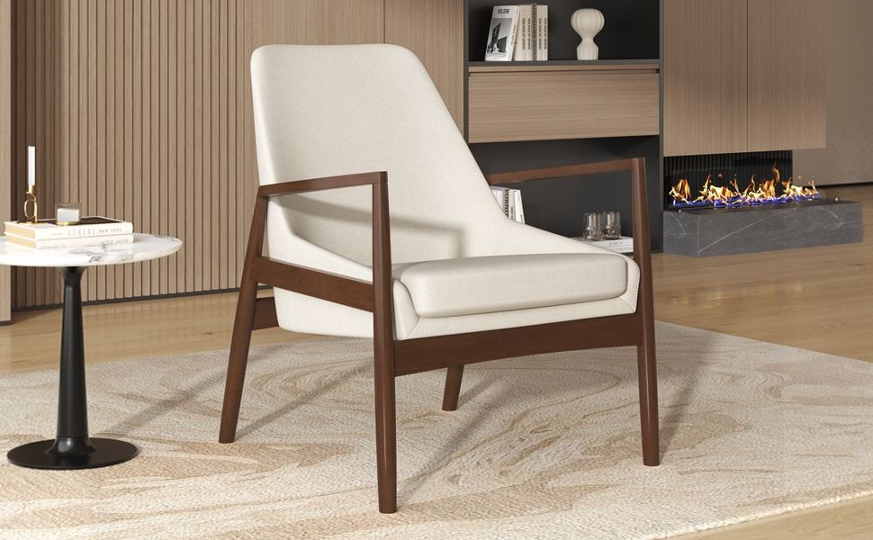 Mid-Century Modern Accent Armchair With High Back by Couch.com