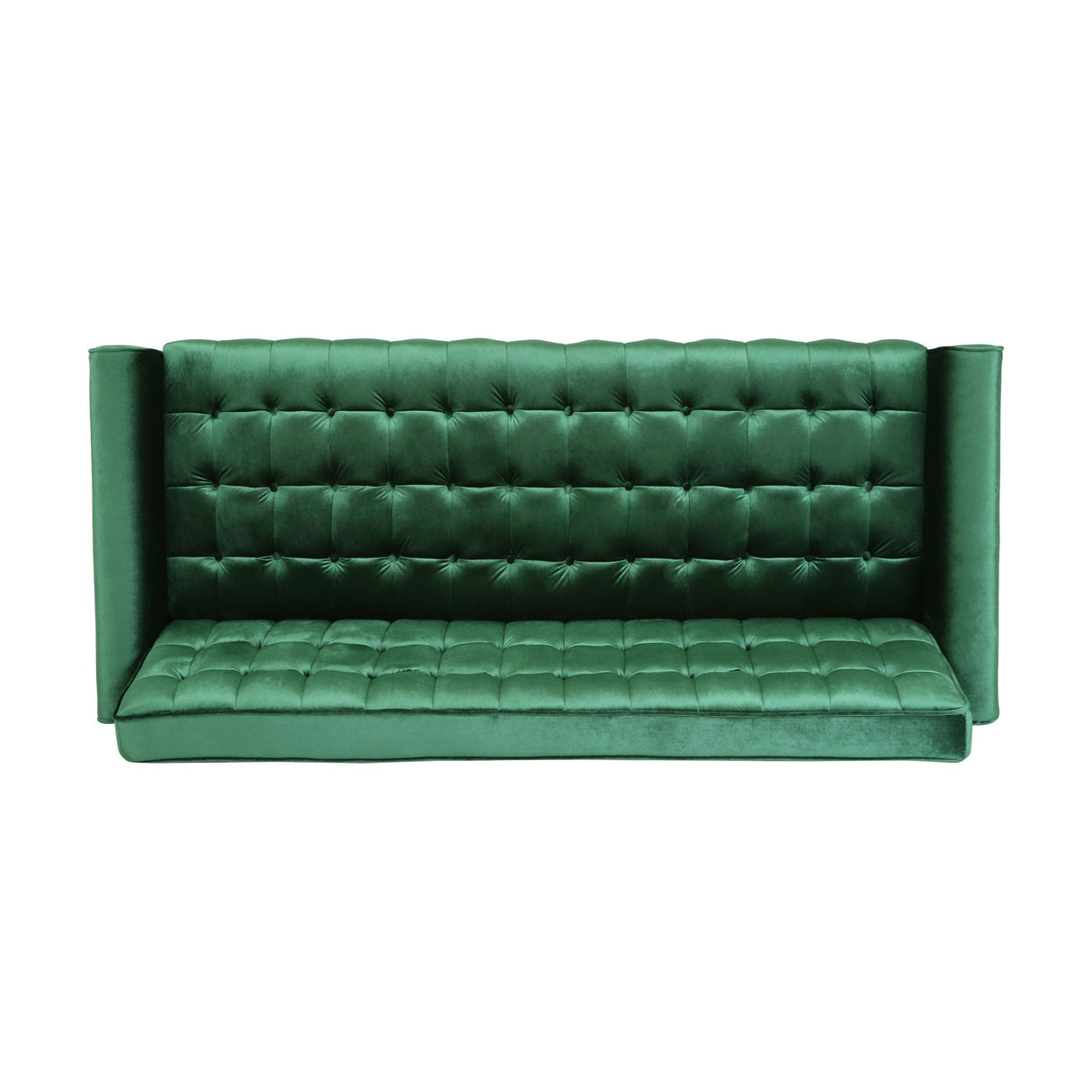 Square Arms Velvet Straight Sofa, Living Room And Study - Emerald by Couch.com