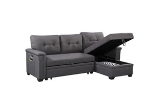 Ashlyn - Reversible Sleeper Sectional Sofa With Storage Chaise, USB Charging Ports And Pocket by Couch.com