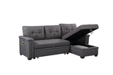 Nathan - Reversible Sleeper Sectional Sofa With Storage Chaise, USB Charging Ports And Pocket by Couch.com