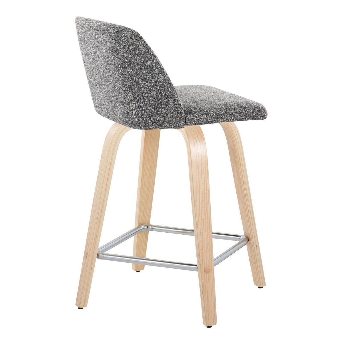 Toriano - Contemporary Fixed Height Counter Stool With Swivel With Square Footrest (Set of 2) by Couch.com