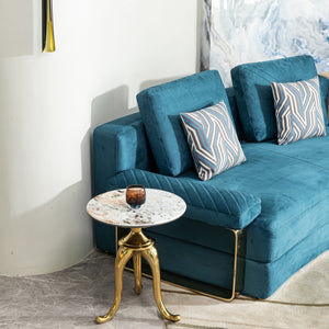 Modern Small Coffee Table With Microcrystalline Stone Top And Carbon Steel Legs - Gold by Couch.com