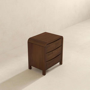 Lionel - Mid-Century Modern Nightstand 3 Drawer Bed Side Table - Brown by Couch.com