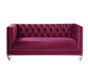 Heibero Loveseat - With 2 Pillows - Burgundy by Couch.com