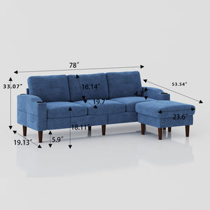 3 Seater Convertible Combination L Shaped Sofa With Footstools With Storage by Couch.com