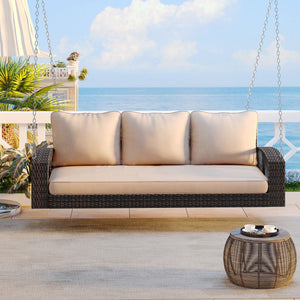 3 Person Large Patio Swing Bench With Cushions For Backyard by Couch.com