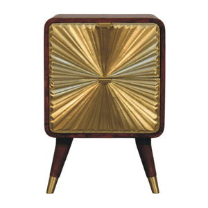 Avora - Brass Embossed 2 Drawer Nightstand - Brown / Golden by Couch.com