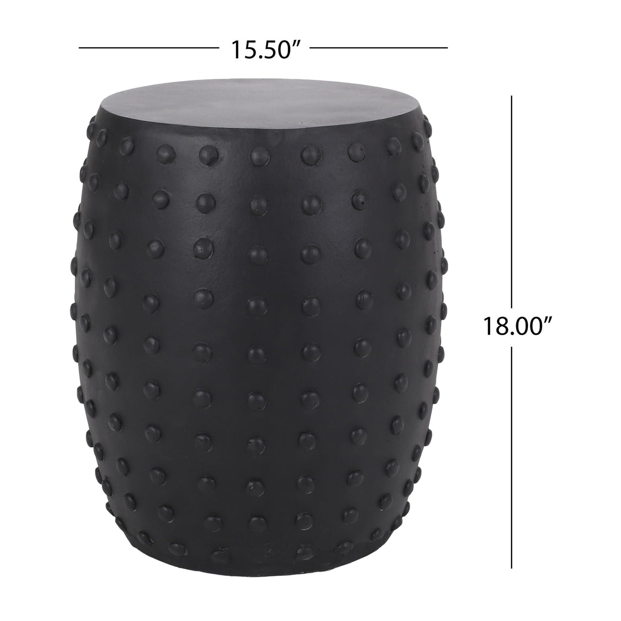 Outdoor End Table With Outstanding Studded Design - Matte Black by Couch.com