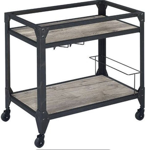 Jorgensen - Serving Cart - Rustic Oak / Charcoal by Couch.com
