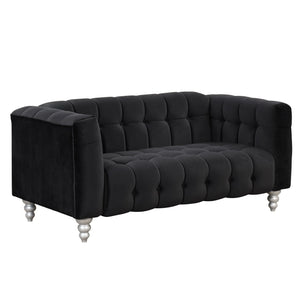 Modern Sofa Dutch Fluff Upholstered Sofa With Wood Legs, Buttoned Tufted Backrest by Couch.com