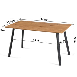 Modern Design Rectangle MDF Restaurant Wooden Dining Table With Metal Frame - Walnut by Couch.com