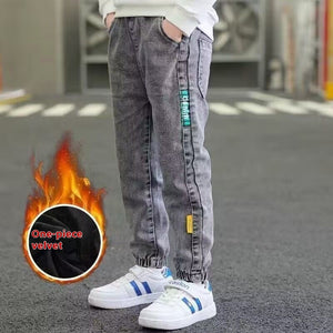 Spring And Autumn Trousers Winter Fleece-lined