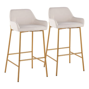 Daniella - Contemporary / Glam Fixed Height Bar Stool (Set of 2) by Couch.com